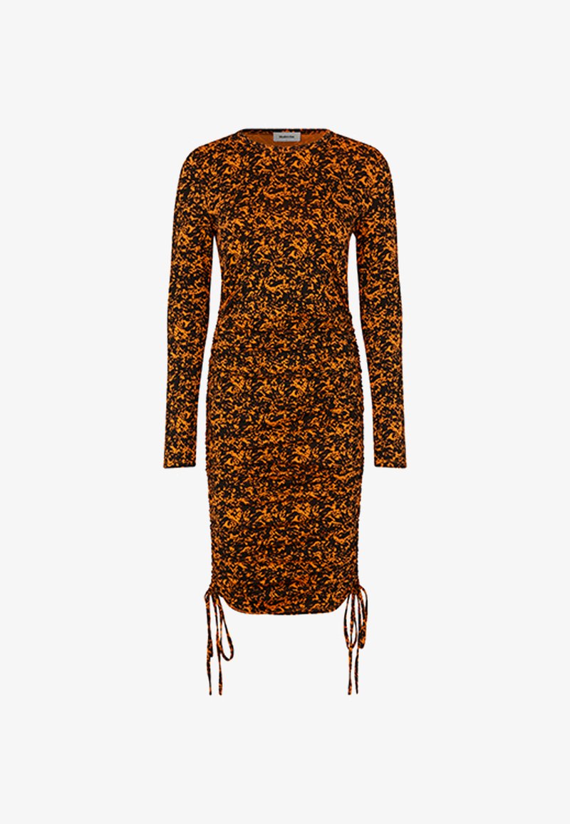  CURTIS PRINT DRESS - Jerseykleid - Vibrant Orange Splash