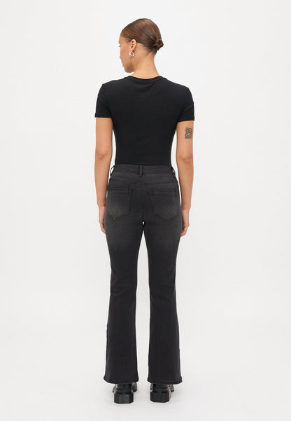 ONLY Petite ONLWAUW MID WAIST - Flared Jeans - Washed Black