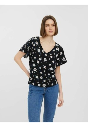  MIT KURZEN ÄRMELN - T-Shirt Print - Bleu Marine