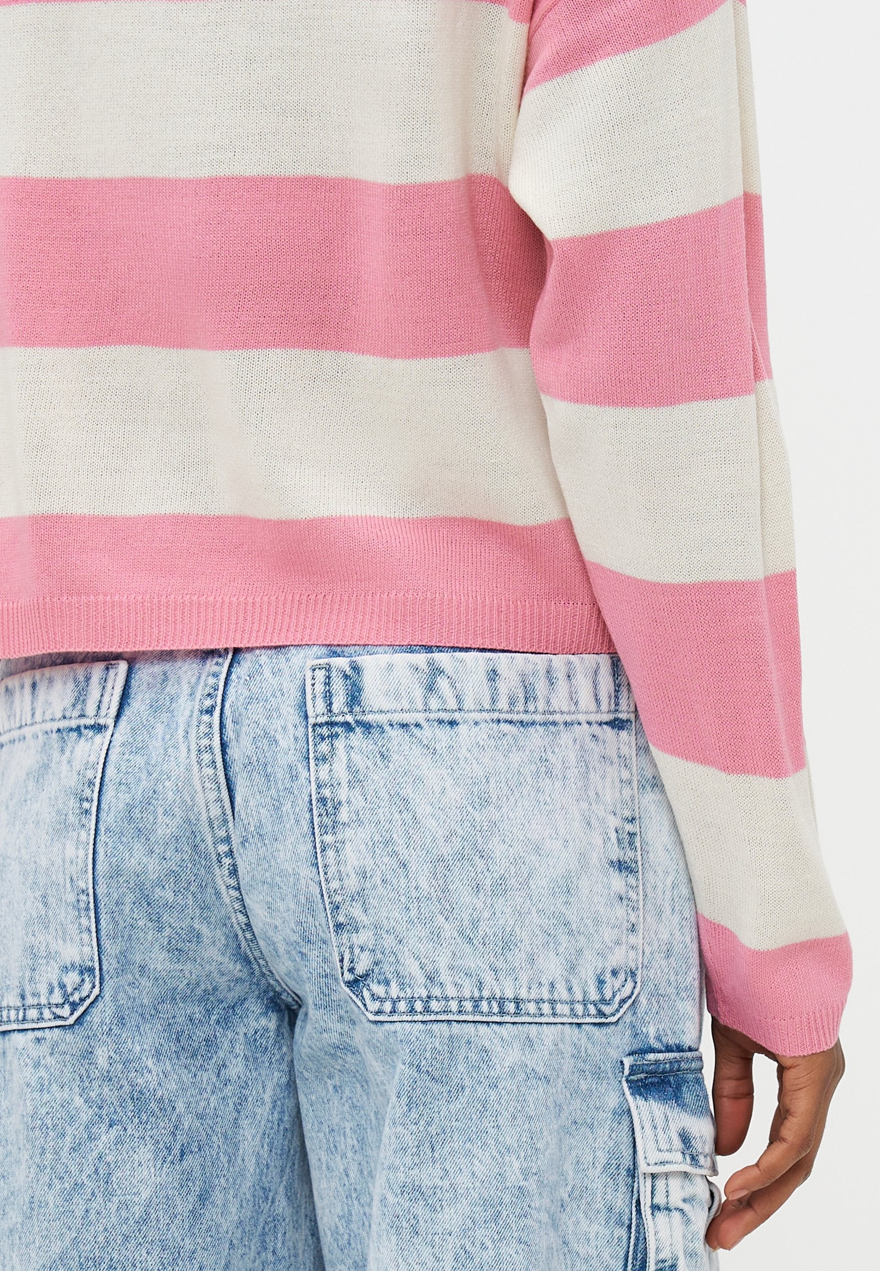 ONLY Petite ONLDERRY STRIPE O NECK - Jumper - Wild Rose/cloud Dancer