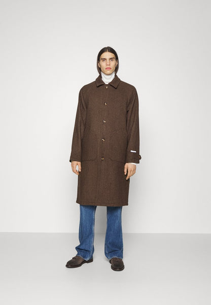 Les Deux MICHAEL HERRINGBONE COAT - Klassischer Mantel - Coffee Brown/walnut