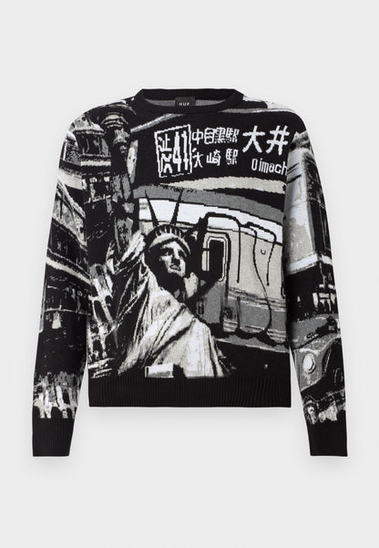 HUF WORLDWIDE COMMUTER SWEATER UNISEX - Jumper - Black