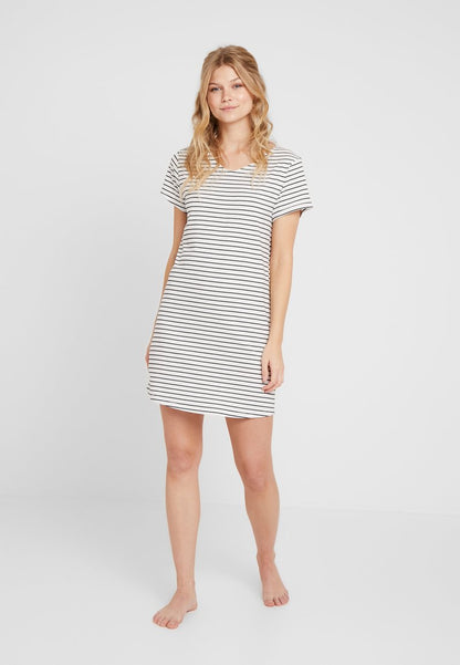 Skiny DAMEN SLEEPSHIRT KURZARM - Nachthemd - Ivory
