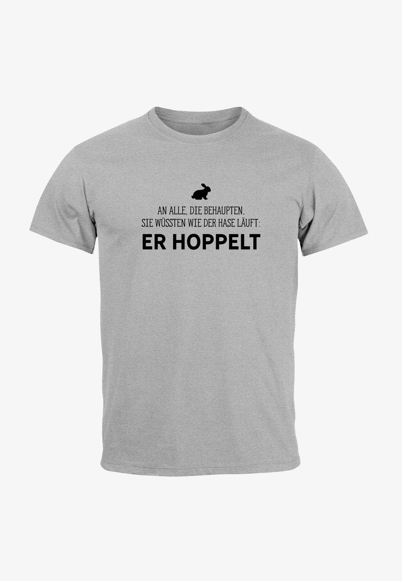  SPRUCH AN ALLE DIE WISSEN WIE DER HASE LÄUFT ER - T-Shirt Print - Navy
