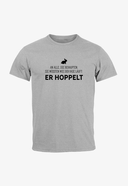  SPRUCH AN ALLE DIE WISSEN WIE DER HASE LÄUFT ER - T-Shirt Print - Navy
