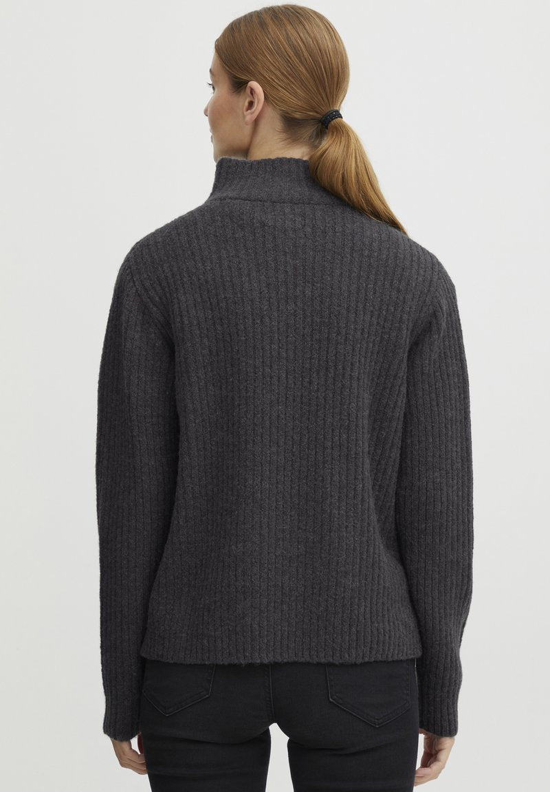 OXMO OXSALINE - Strickpullover - Blackened Pearl Melange