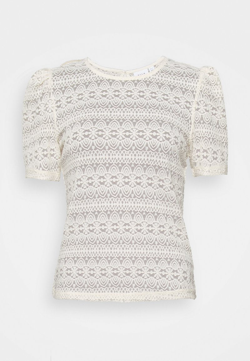 Vila VICHIKKA PUFF O NECK - Bluse - Green Milieu