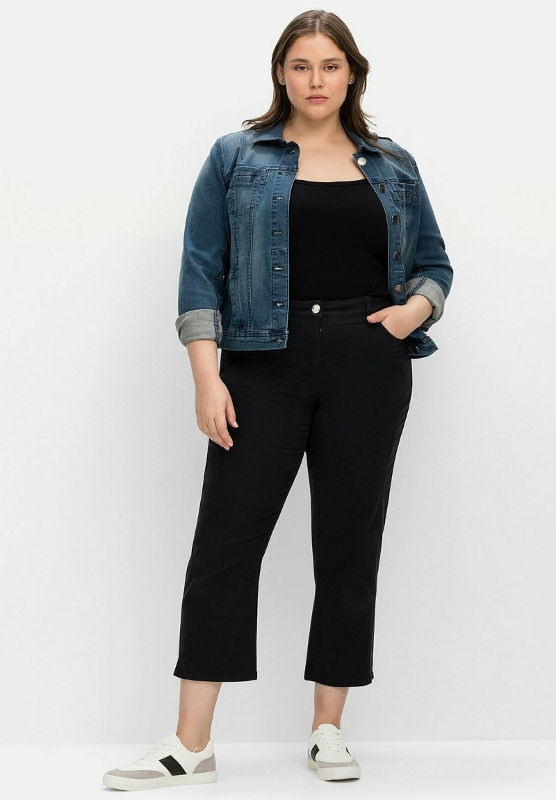 Sheego TWILL - Stoffhose - Schwarz