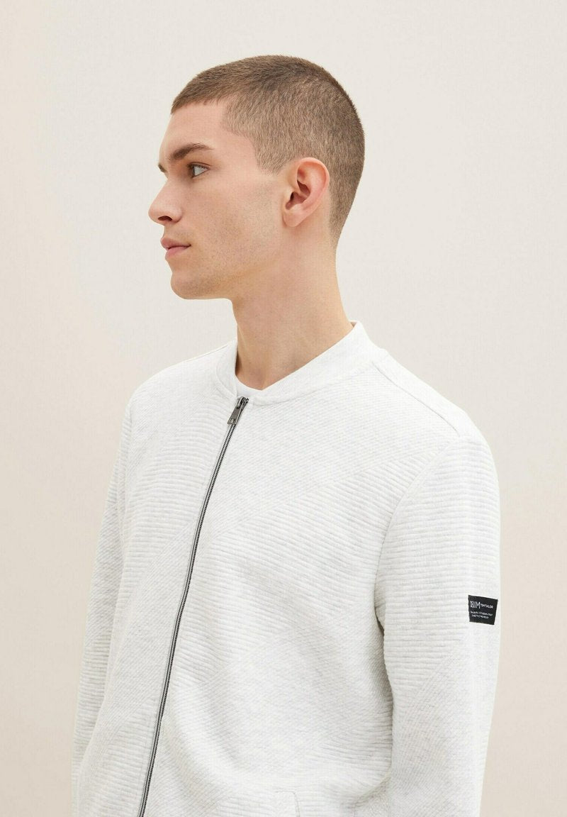 TOM TAILOR Denim Sweatjacke - Light Stone Grey Melange