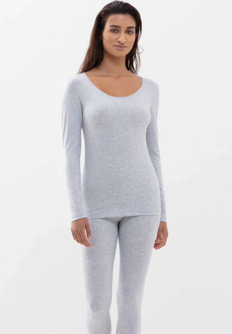 MEY LANGARM SERIE COTTON PURE - Unterhemd/-shirt - Grey Melange