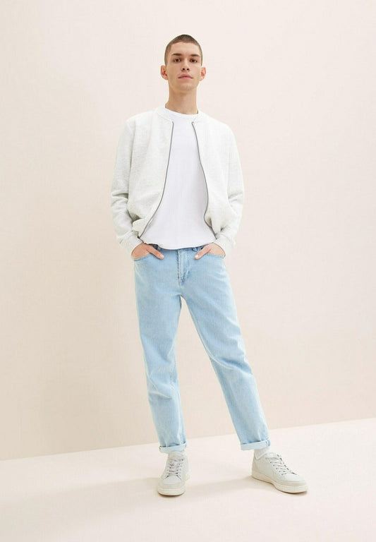 TOM TAILOR Denim Sweatjacke - Light Stone Grey Melange
