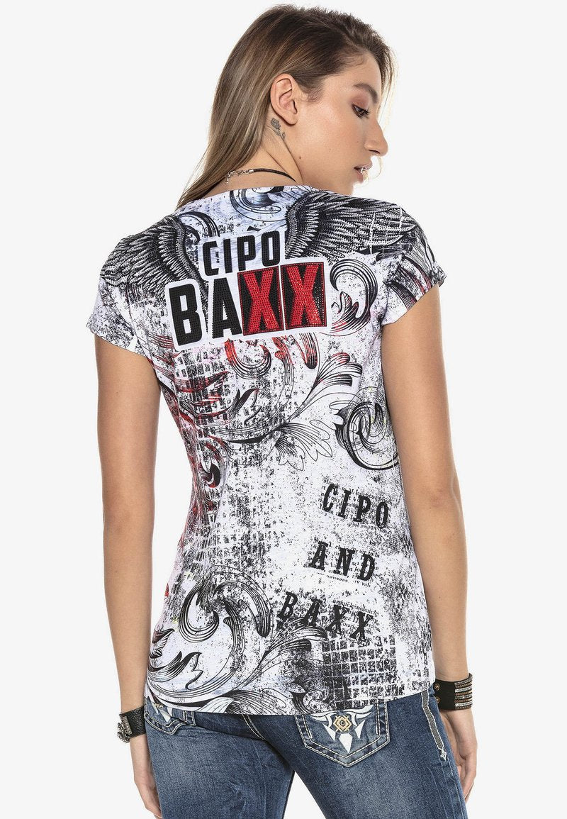 Cipo & Baxx MIT GRAFISCHEM PRINT - T-Shirt Print - White