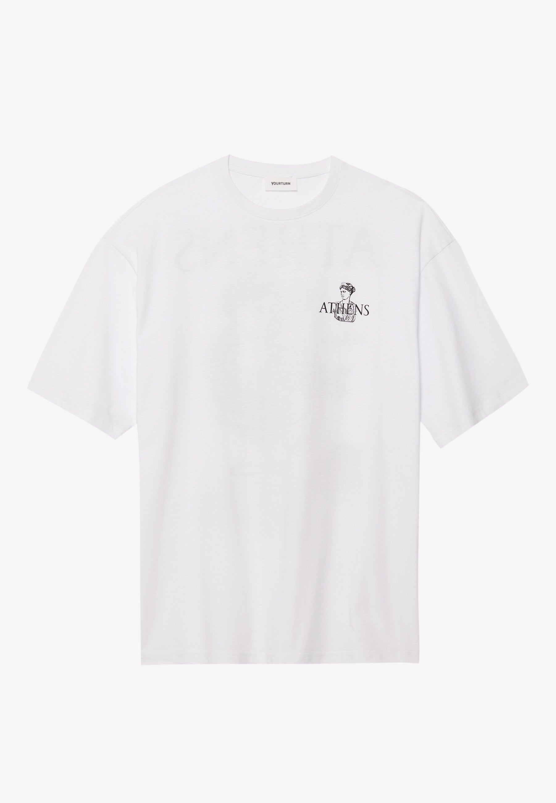 YOURTURN UNISEX - Print T-shirt - Black