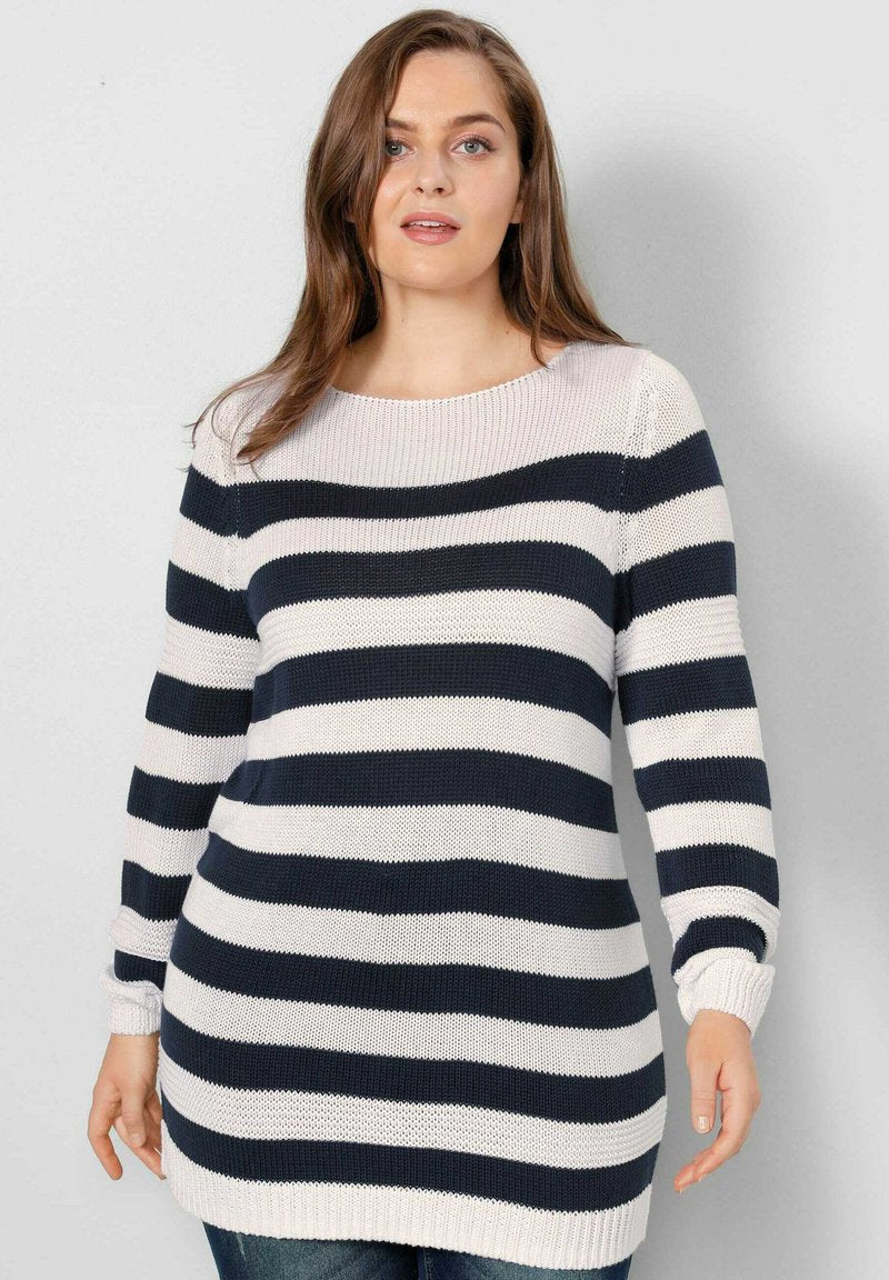  Strickpullover - Marineblau/weiß