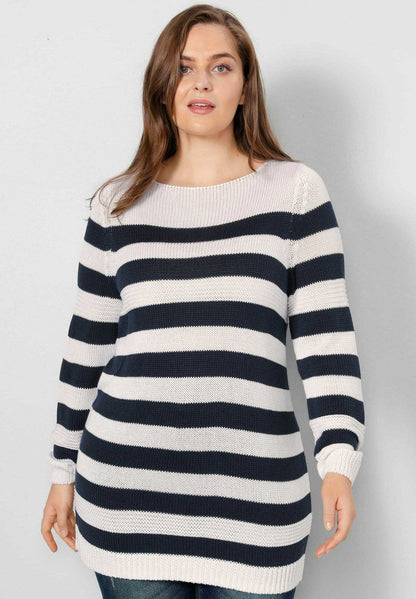  Strickpullover - Marineblau/weiß