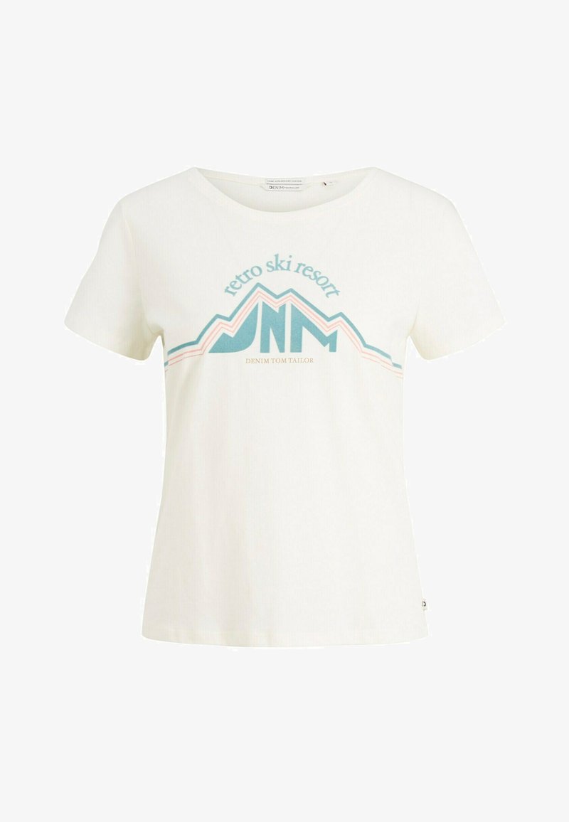 TOM TAILOR Denim MIT MOTIVPRINT  - T-Shirt Print - Gardenia White
