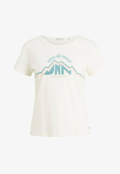 TOM TAILOR Denim MIT MOTIVPRINT  - T-Shirt Print - Gardenia White