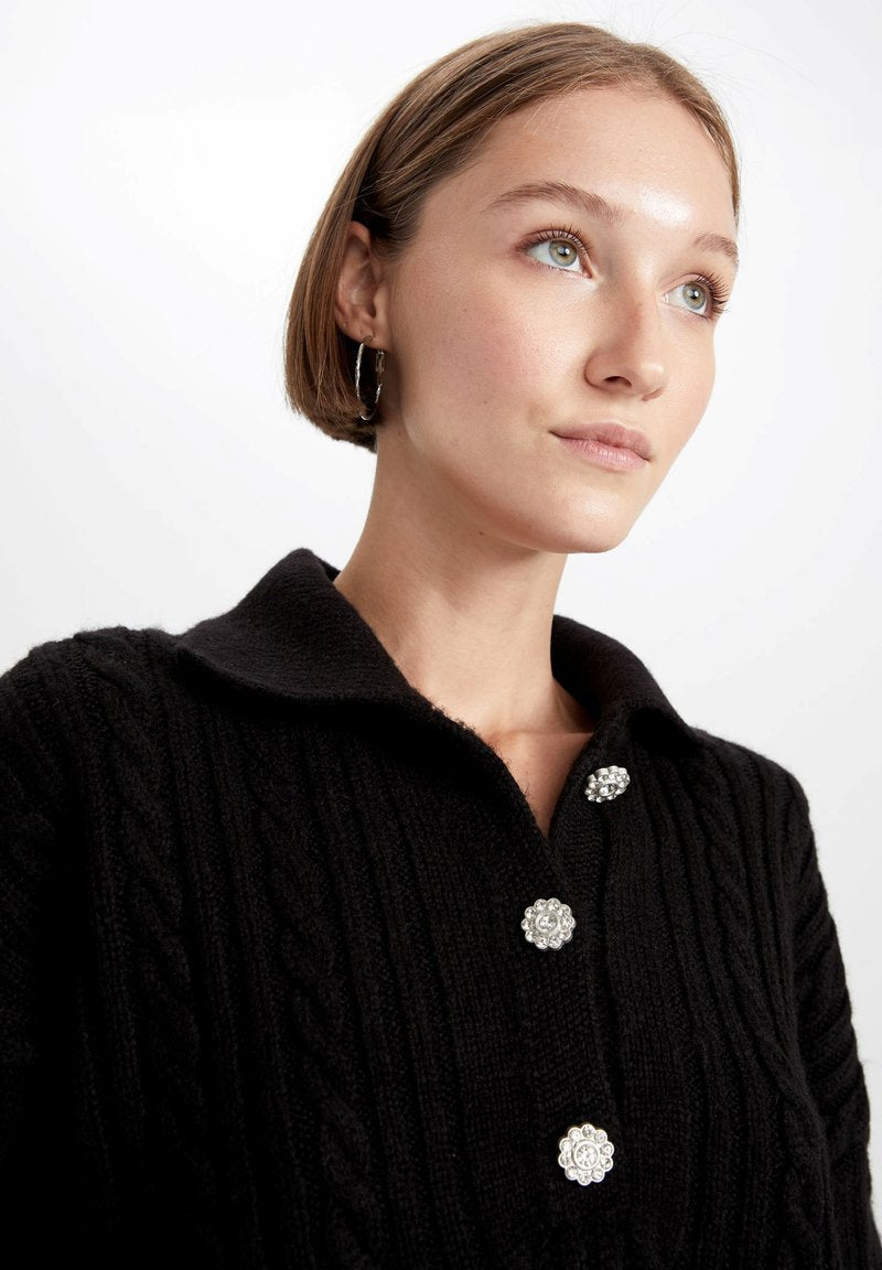 DeFacto STANDART FIT - Strickpullover - Black