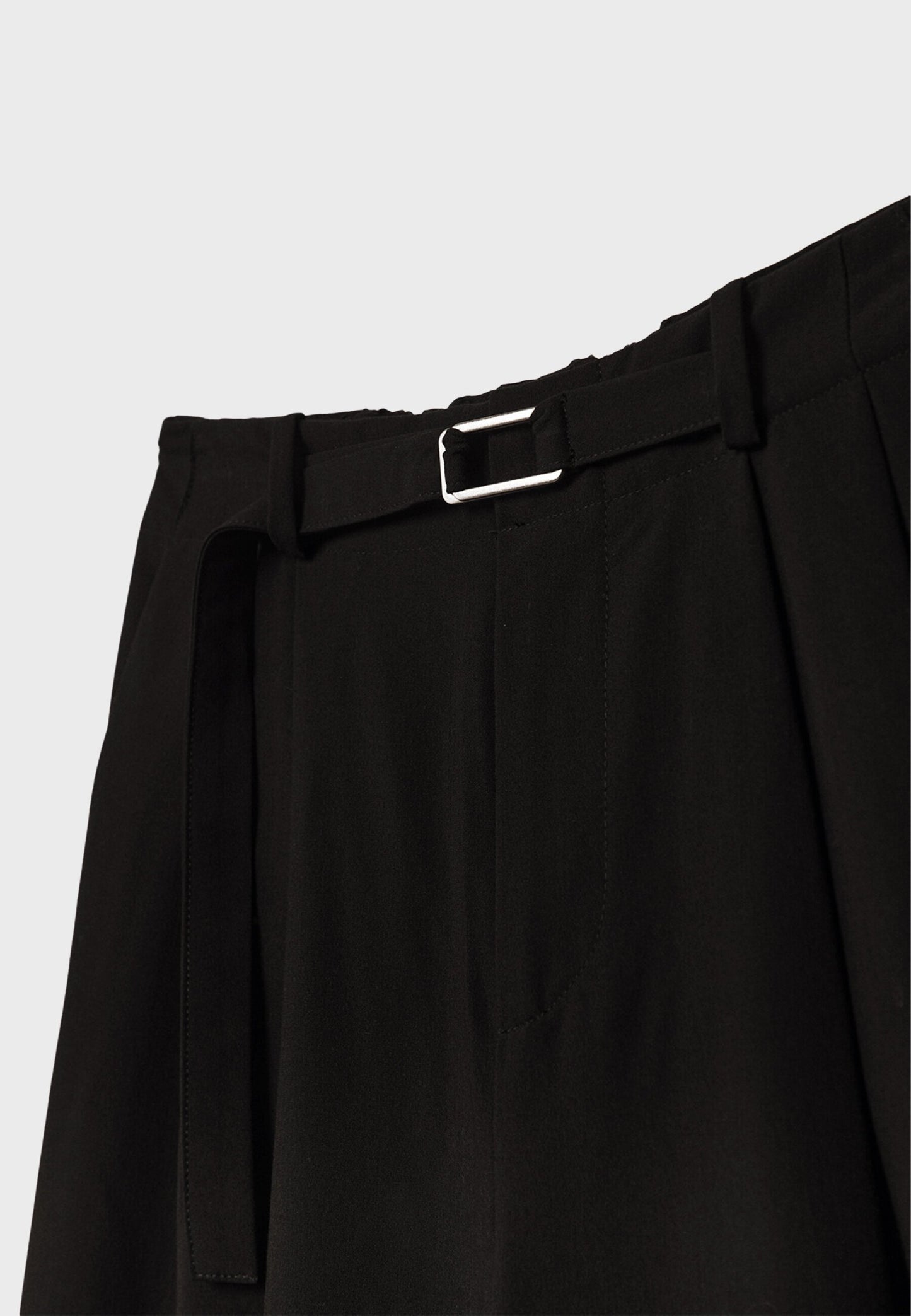 Stradivarius WIDE-LEG WITH BUCKLE DETAIL - Trousers - Black