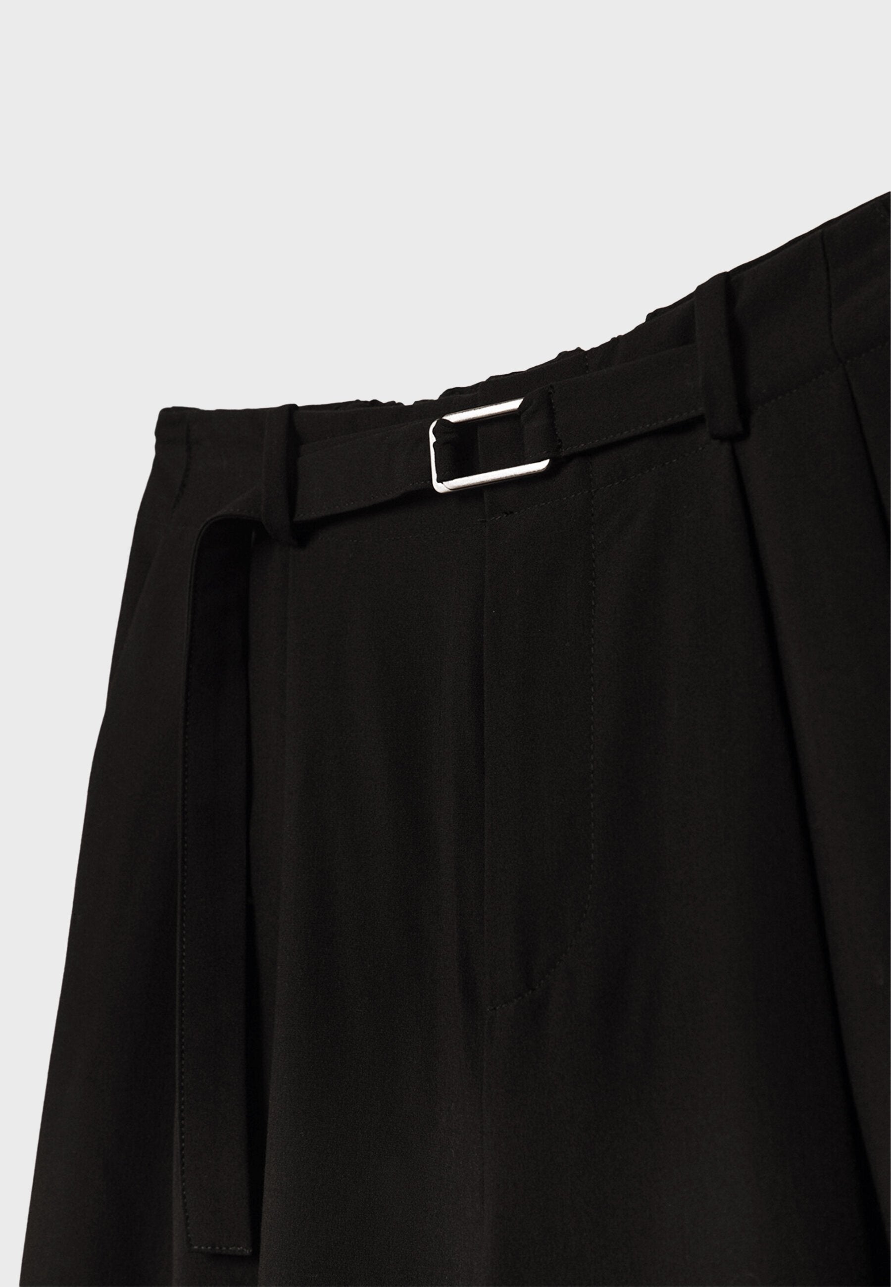 Stradivarius WIDE-LEG WITH BUCKLE DETAIL - Trousers - Black