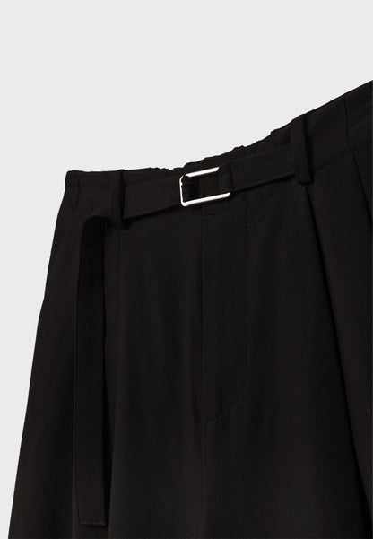 Stradivarius WIDE-LEG WITH BUCKLE DETAIL - Trousers - Black
