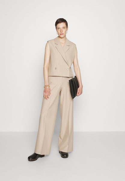 Selected Femme SLFEMILY CROPPED VEST - Weste - Beige