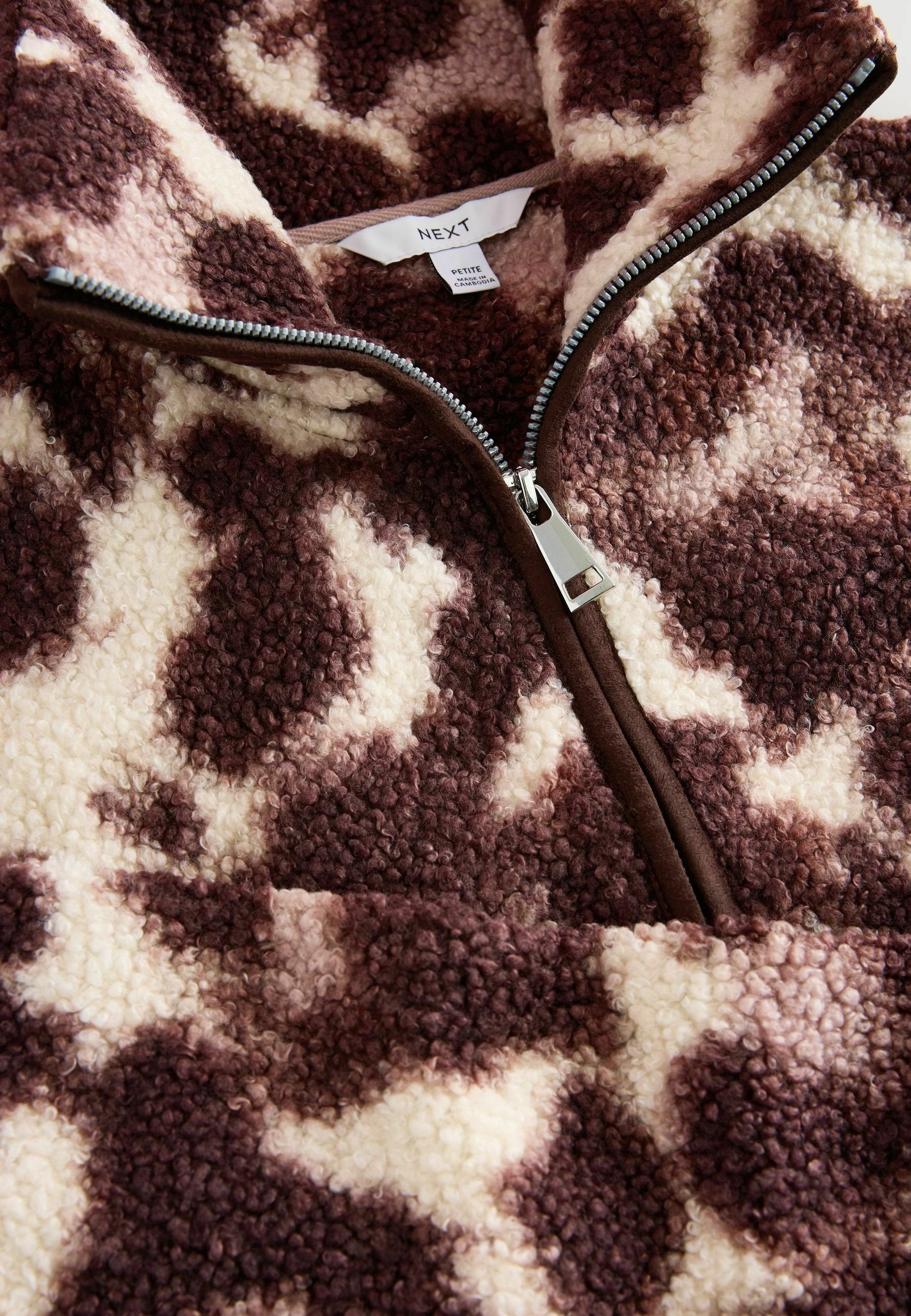 Next Fleece Jumper - Monochrome Black/ecru Cow Print