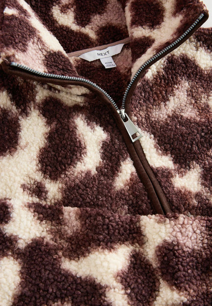 Next Fleece Jumper - Monochrome Black/ecru Cow Print