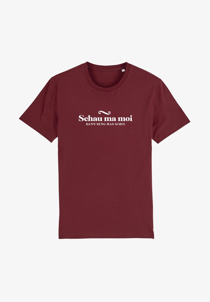  SCHAU MA MOI DANN SENG MAS SCHO - T-Shirt Print - Teal Monstera