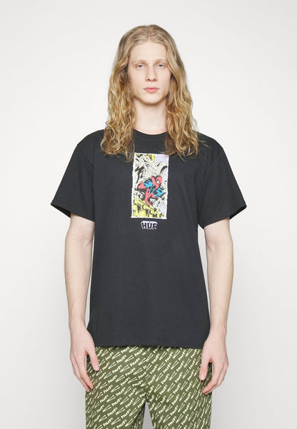 HUF MOODY TEE - T-Shirt Print - Black