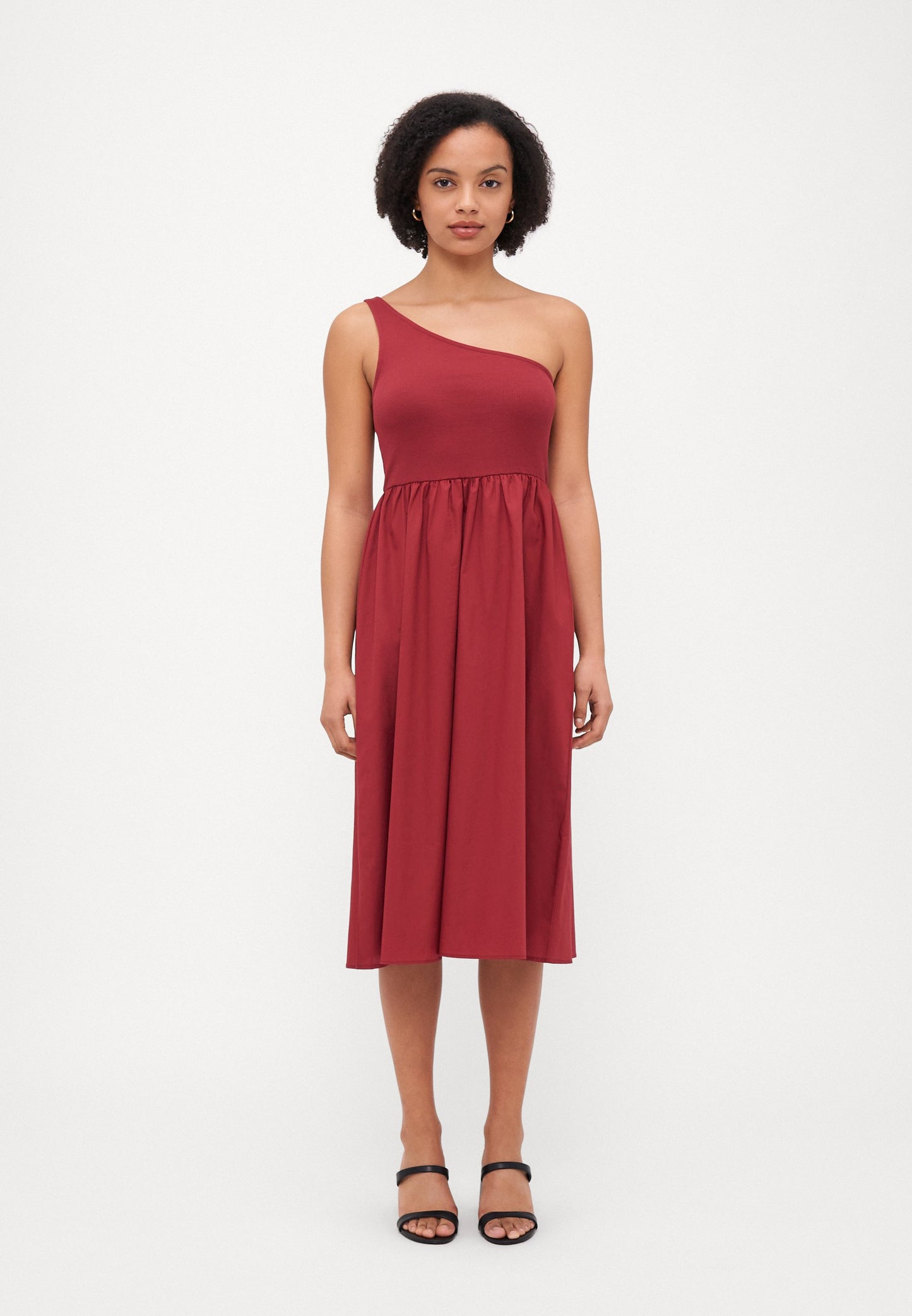 ONLY Petite ONLIRIS LIFE ONE SHOULDER - Day Dress - Ruby Wine