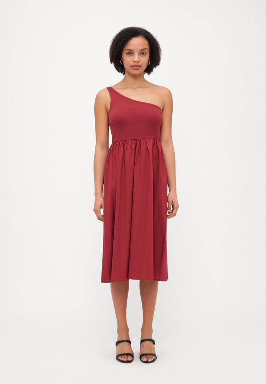 ONLY Petite ONLIRIS LIFE ONE SHOULDER - Day Dress - Ruby Wine