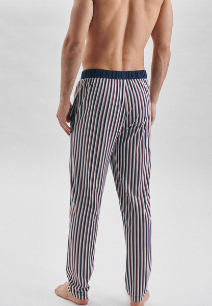Seidensticker LONG - Nachtwäsche Hose - Navy Stripe Aop