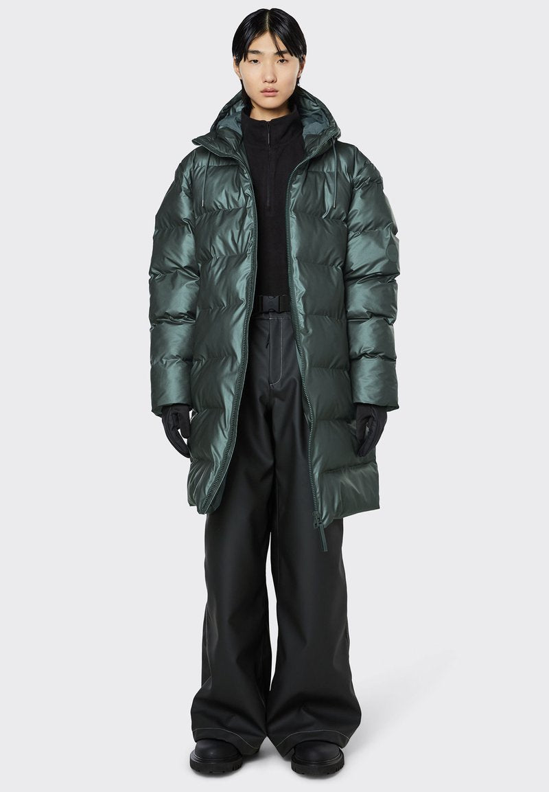 Rains LONG PUFFER JACKET UNISEX - Wintermantel - Silver Pine