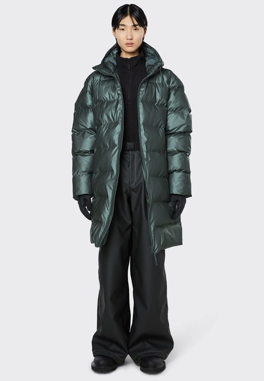 Rains LONG PUFFER JACKET UNISEX - Wintermantel - Silver Pine