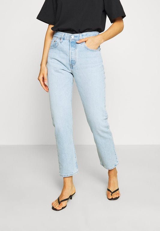  501 CROP - Jeans Straight Leg - Light Blue Denim