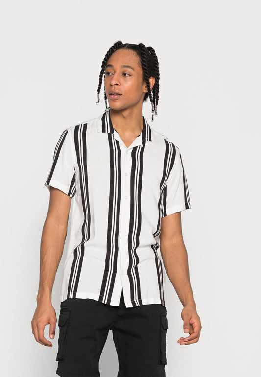 BRAVE SOUL RHONE - Hemd - Optic White/jet Black