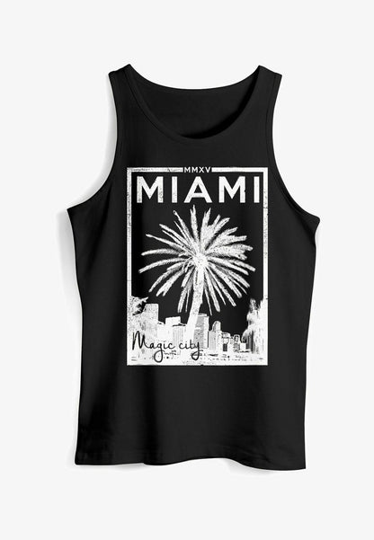  TANK MIAMI BEACH PALMEN SKYLINE NEVERLESS - Top - Schwarz