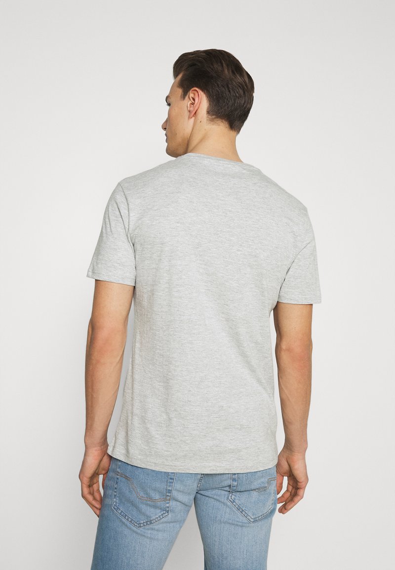 Pier One 3 PACK - T-Shirt Basic - Black/grey/bordeaux