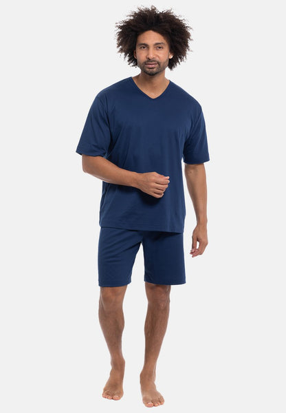 MEY KURZARM LOUNGE - Nachtwäsche Set - Blau