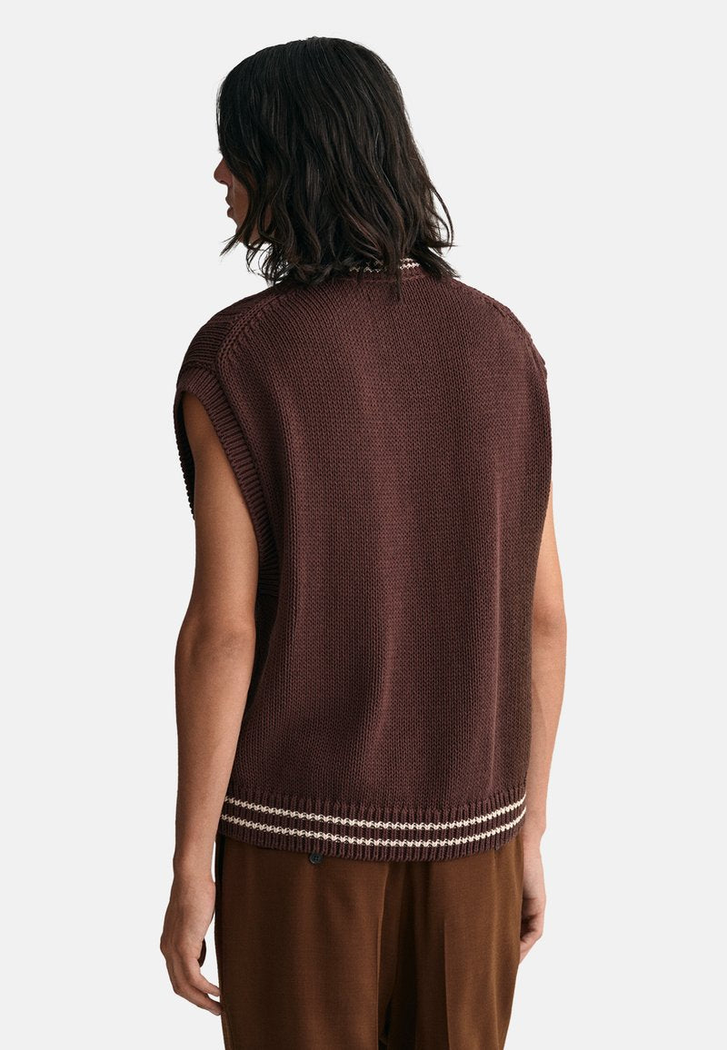 Gant CABLE - T-Shirt Basic - Rich Brown