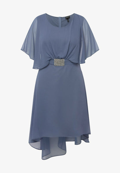 Ulla Popken DÉCOLLETÉ EN V MANCHES COURTES - Cocktailkleid/festliches Kleid - Bleu Jean