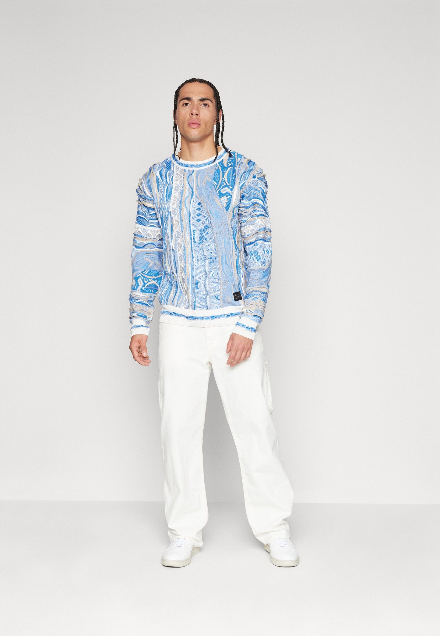 CARLO COLUCCI RUNDHALS UNISEX - Jumper - White-blue