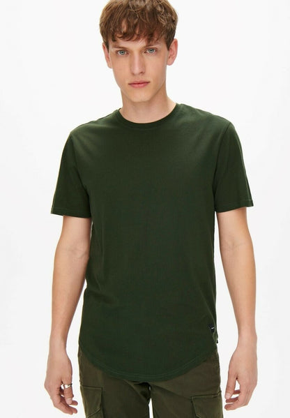 Only & Sons KURZARM ONSMATT - T-Shirt Basic - Dunkelgrün