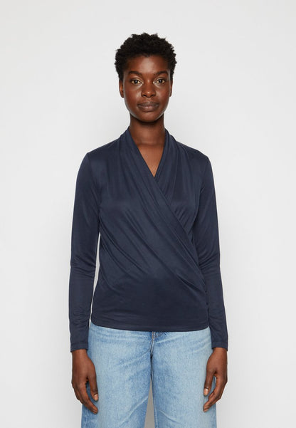 InWear ALANO WRAP BLOUSE - Langarmshirt - Marine Blue