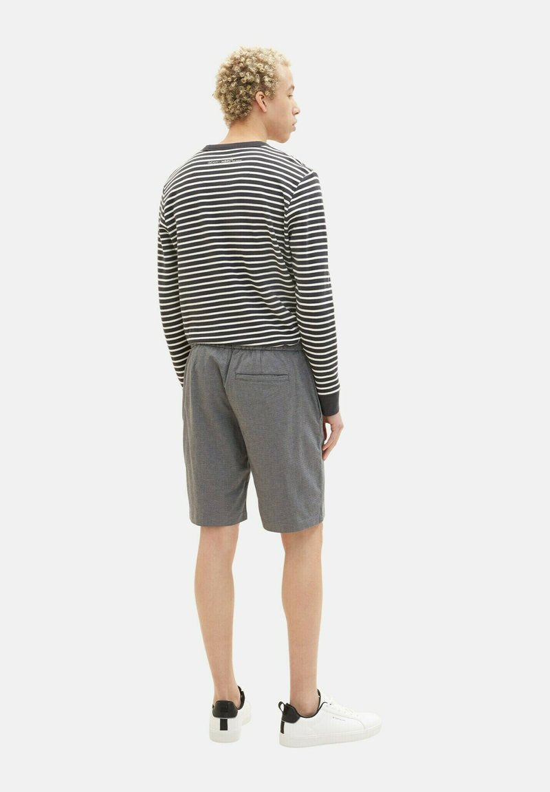 TOM TAILOR Denim Shorts - Black Grey Bean Dobby