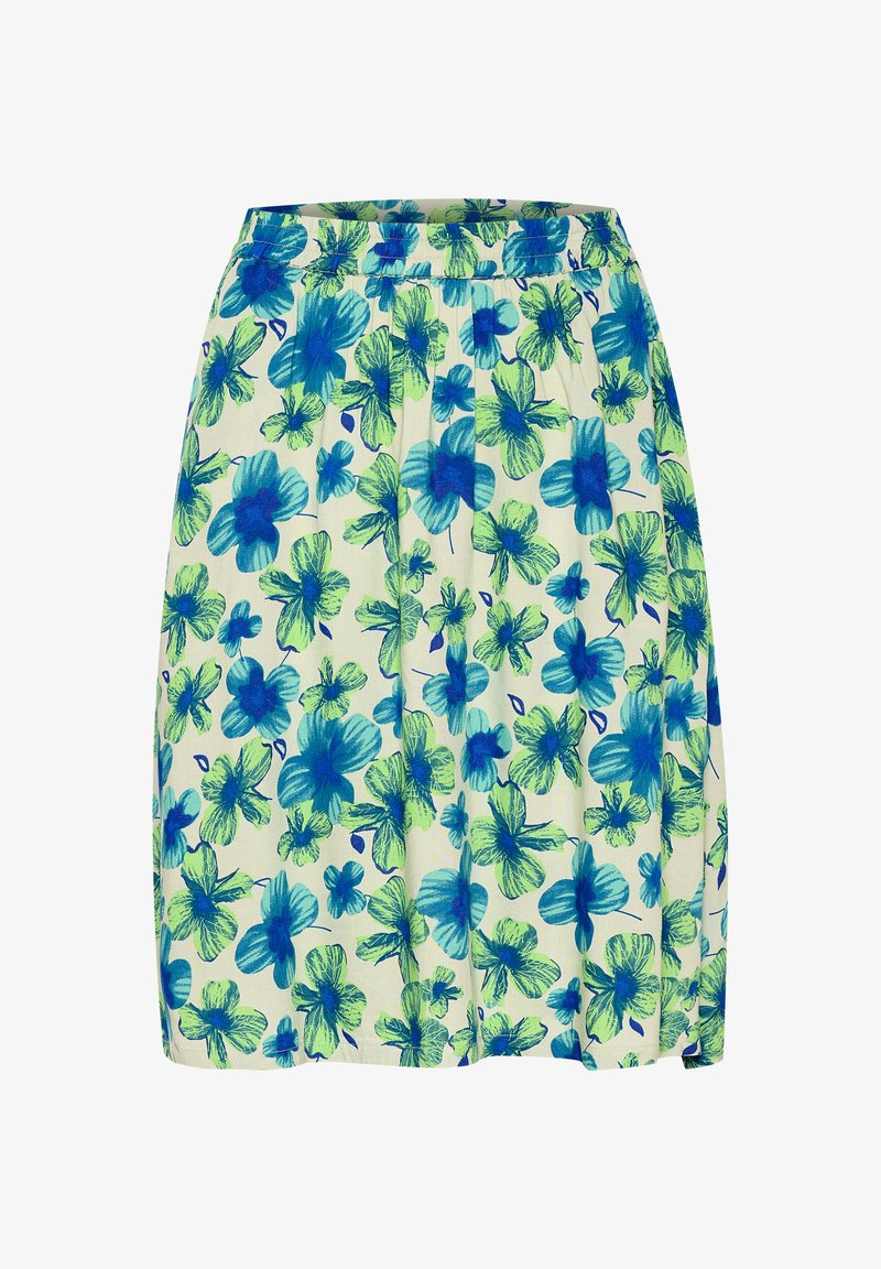 Kaffe MELINA - A-Linien-Rock - Green And Blue Digital Flower