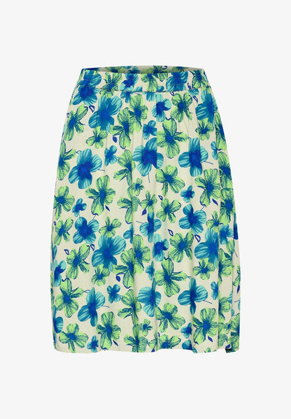 Kaffe MELINA - A-Linien-Rock - Green And Blue Digital Flower