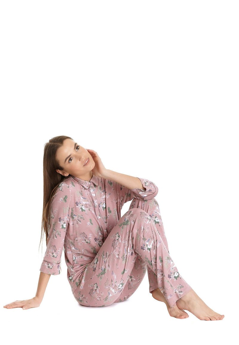  CHINESE TEAHOUSE - Nachtwäsche Set - Lightpink Allover