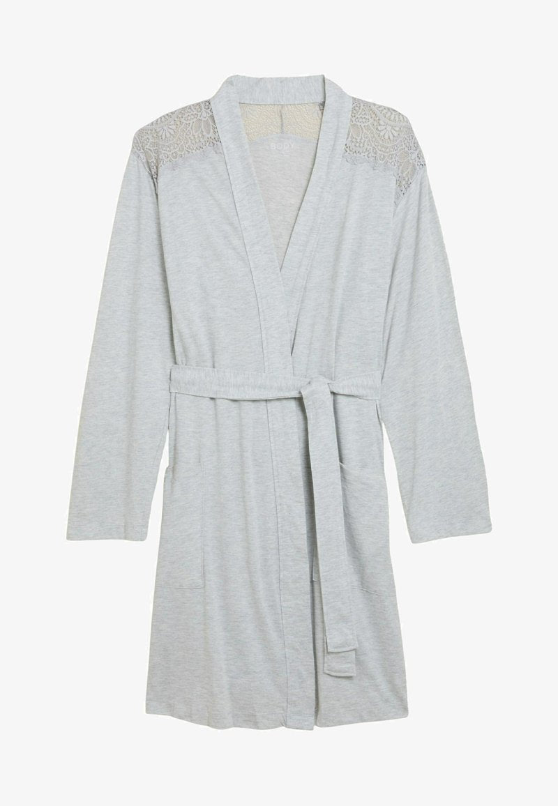 Marks & Spencer MODAL LACE TRIM WRAP - Bademantel - Grey